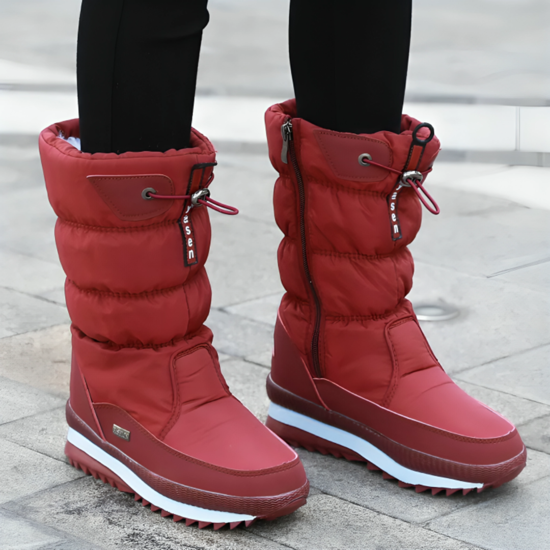 Stiefel Damen Winter mit Warmfutter & Slip-On-Design – SnowEase Boots