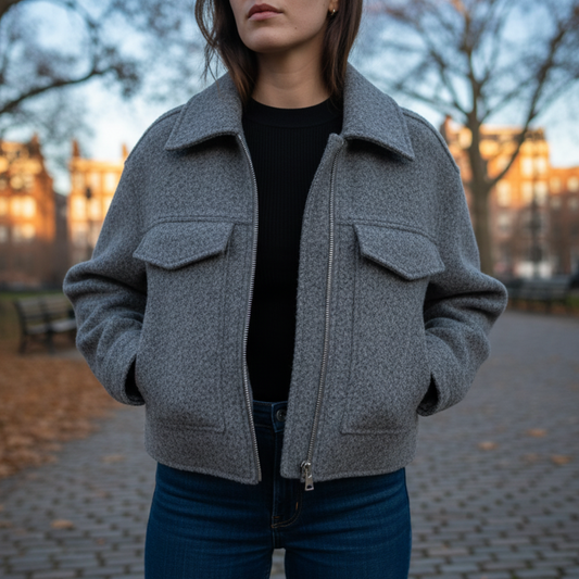 Mantel Damen mit Reißverschluss & Brusttaschen – NordVell Classic Jacket