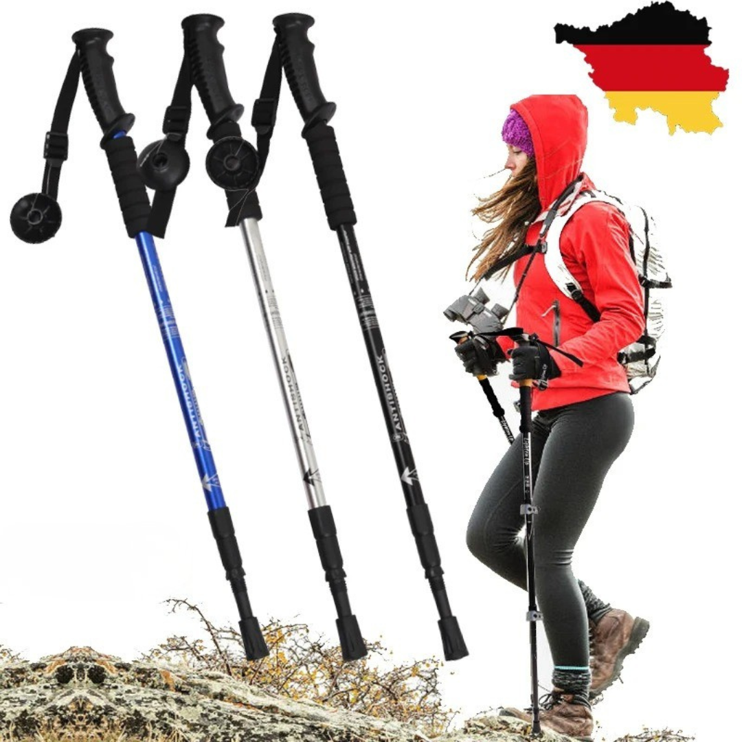 TerraVey | PeakStride Faltbare stoßdämpfende Trekking-Stöcke