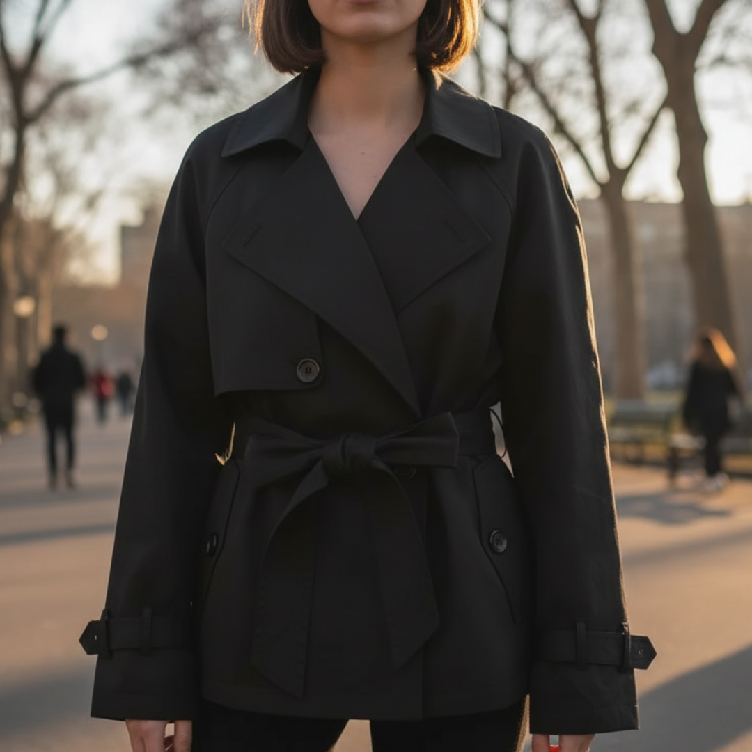 Mantel Damen mit Taillengürtel & Doppelreiher – Maillard Grace Coat