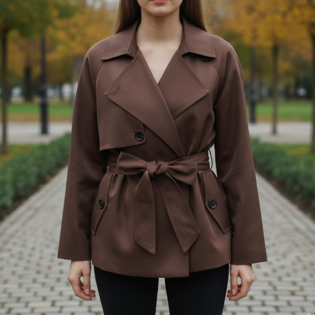 Mantel Damen mit Taillengürtel & Doppelreiher – Maillard Grace Coat
