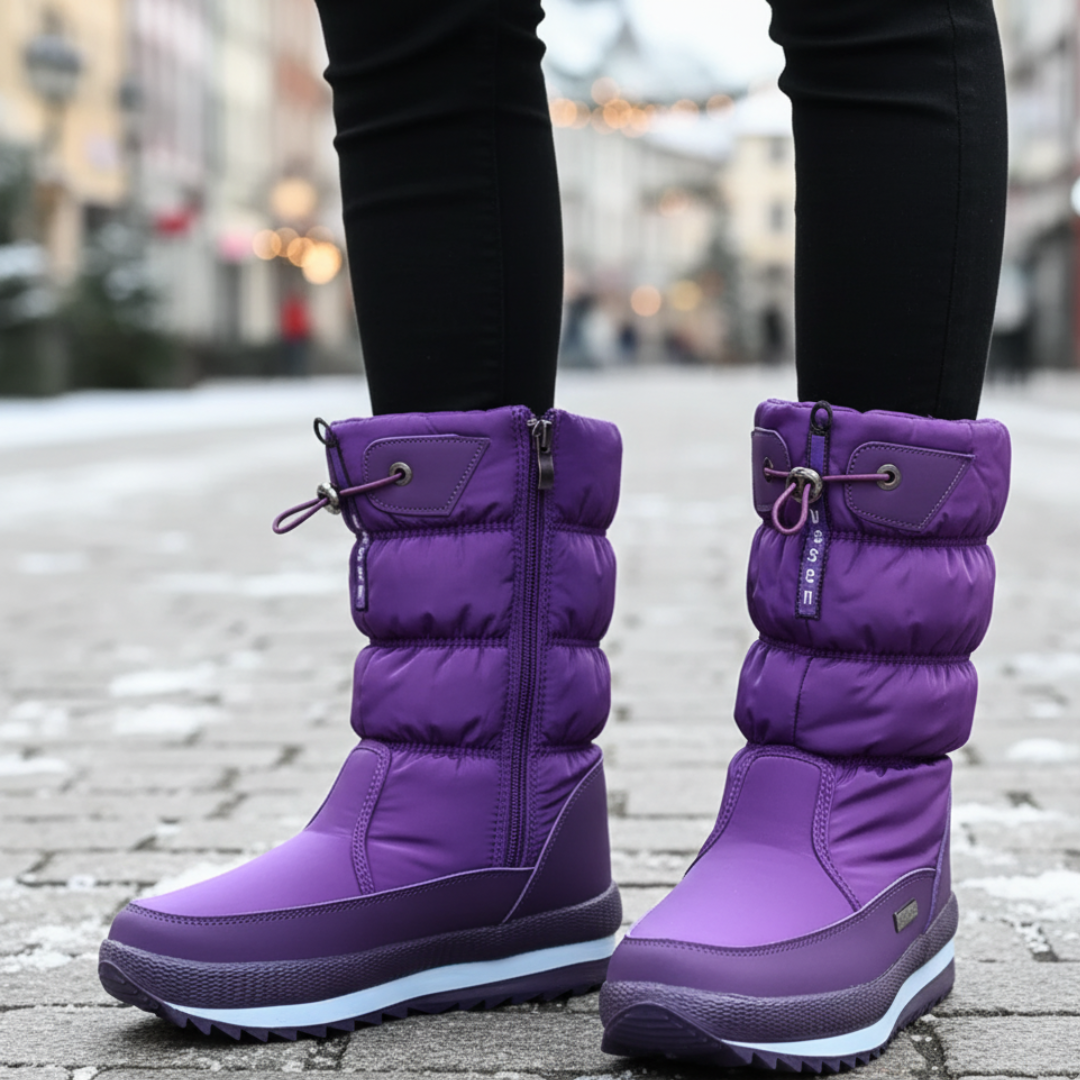 Stiefel Damen Winter mit Warmfutter & Slip-On-Design – SnowEase Boots