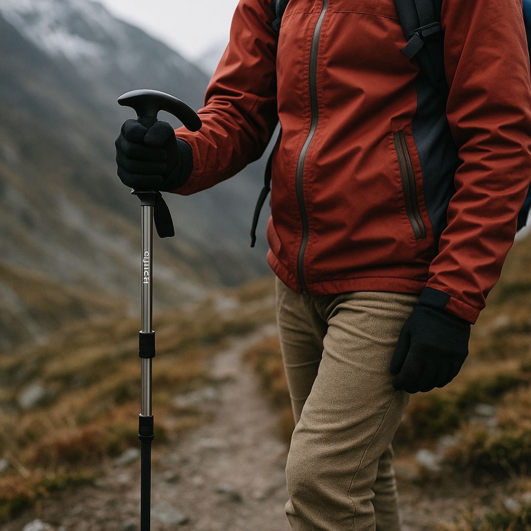 Wanderstock faltbar Aluminium 110 cm – BergFlex 4-teilig
