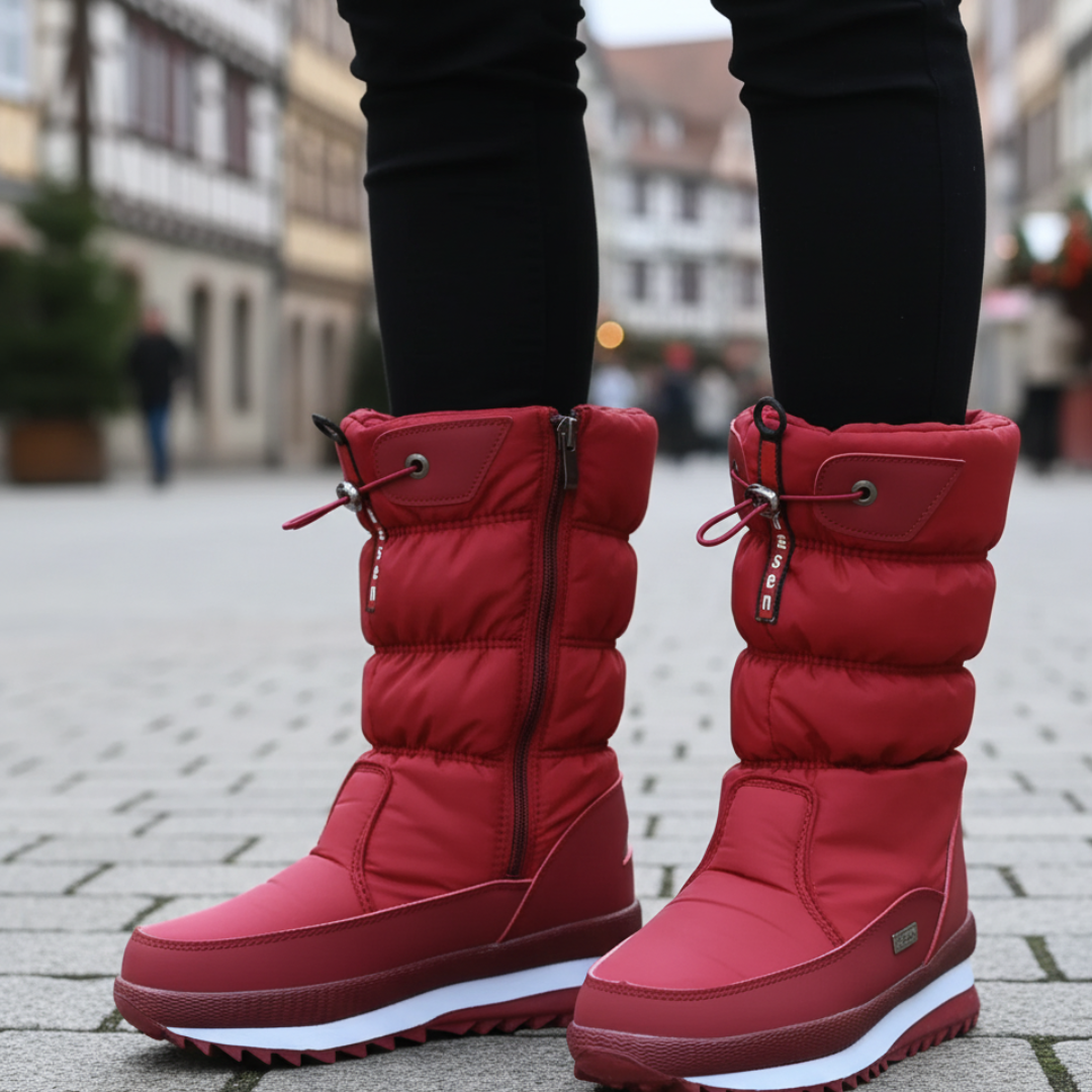 Stiefel Damen Winter mit Warmfutter & Slip-On-Design – SnowEase Boots