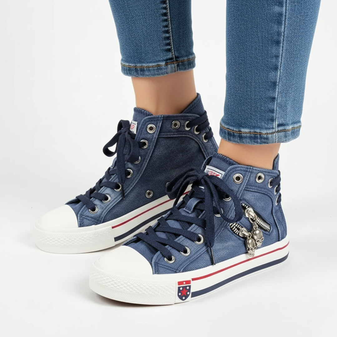 TerraVey | Denim Rebel Hohe Sneakers