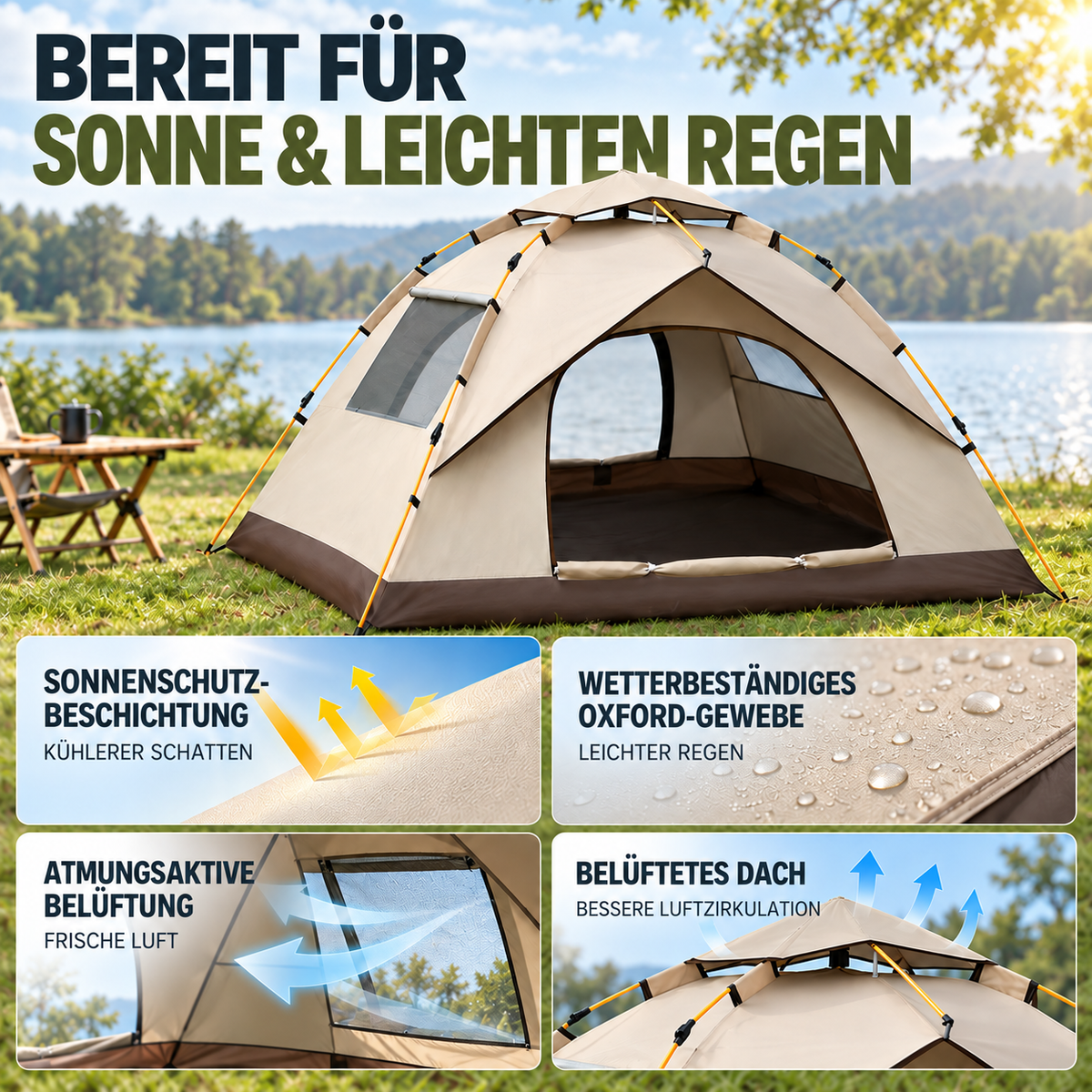 TerraVey | Breezaway Automatisches Pop-Up-Zelt