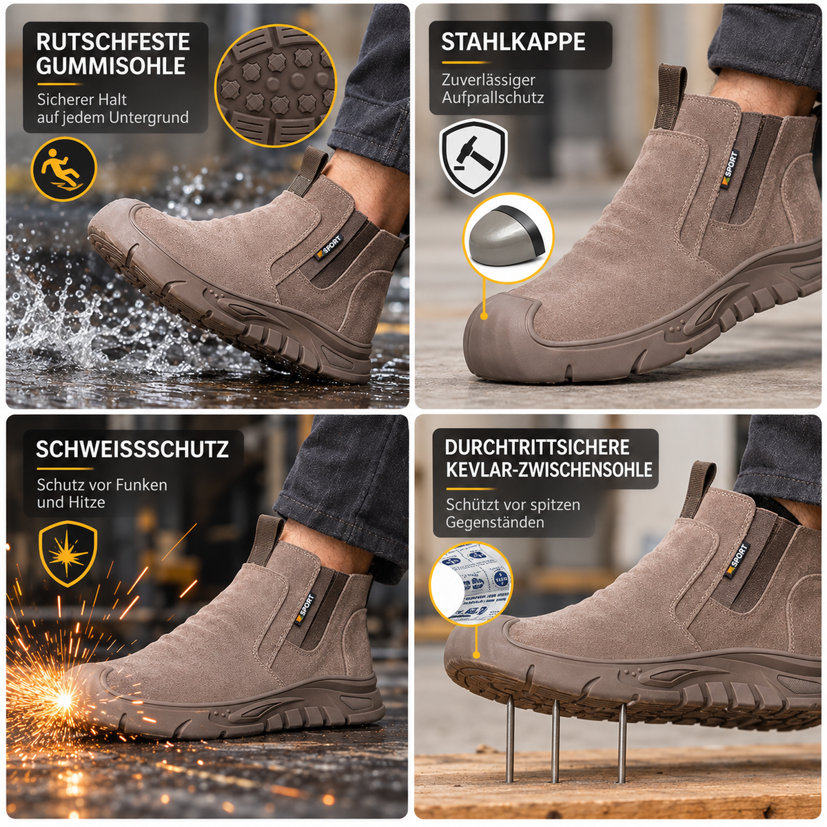 TerraVey | ForgeTread Slip-On Sicherheitsstiefel, knöchelhoch