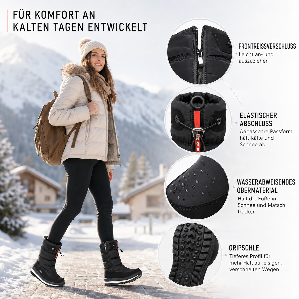 TerraVey | Frozelle Mittelhoch Isolierte Winterstiefel
