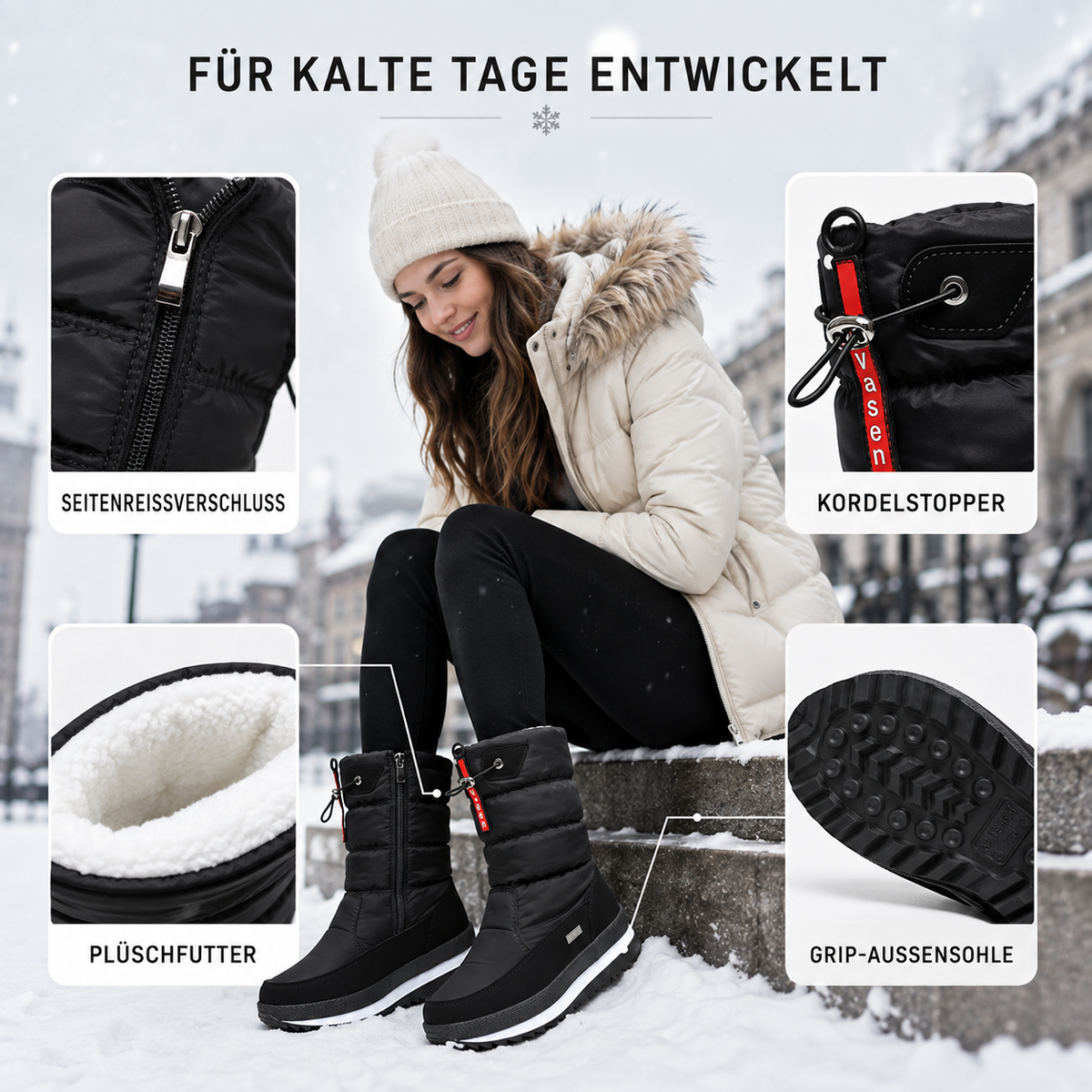 TerraVey | Frozelle Mittelhoch Isolierte Winterstiefel