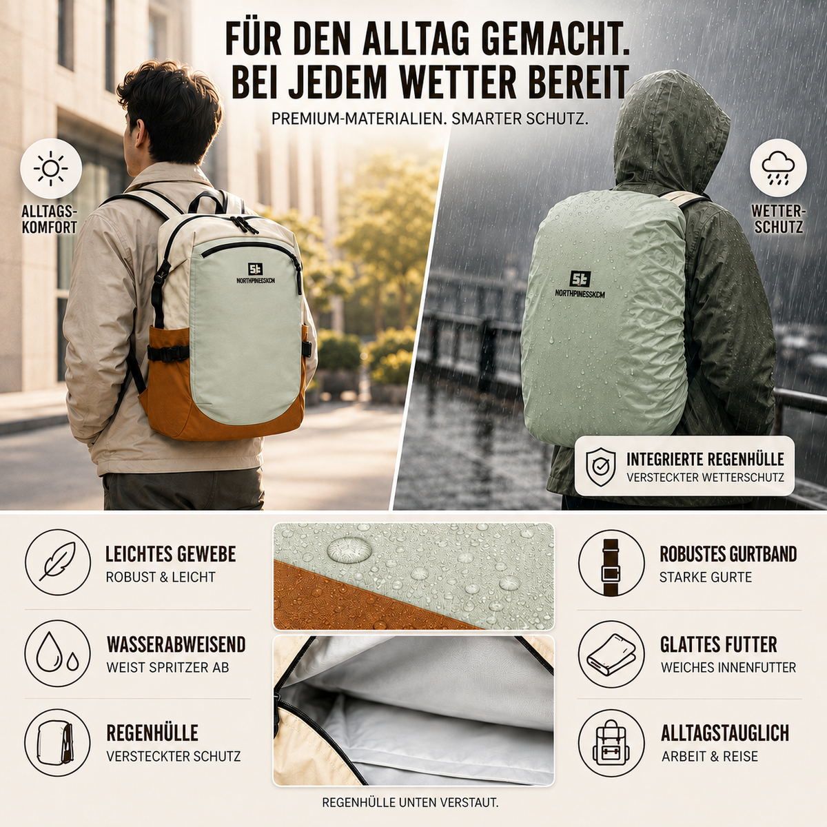TerraVey | Leichter Nylon-Tagesrucksack