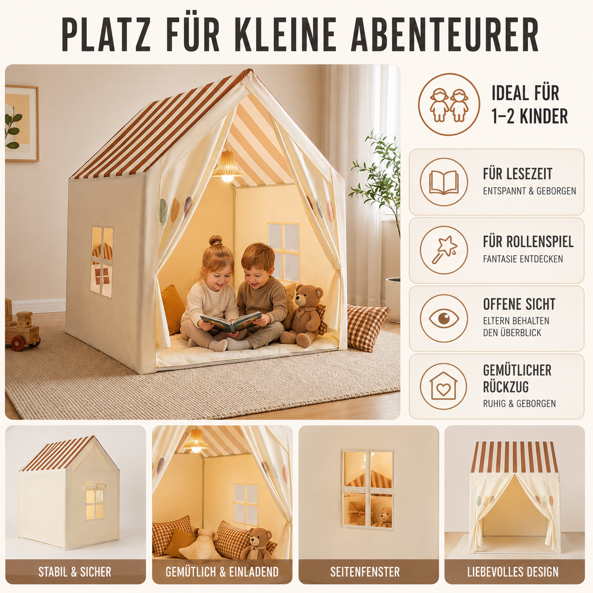 TerraVey | PlayNook Faltbares Indoor-Spielhaus