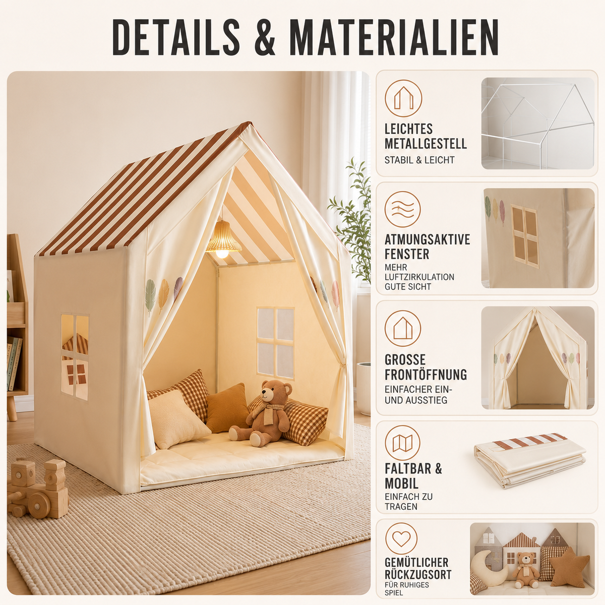 TerraVey | PlayNook Faltbares Indoor-Spielhaus