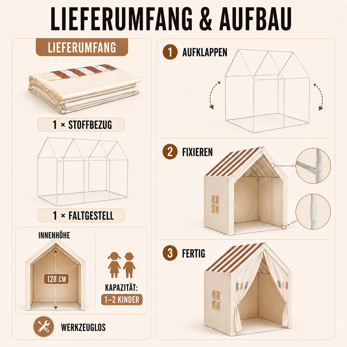 TerraVey | PlayNook Faltbares Indoor-Spielhaus