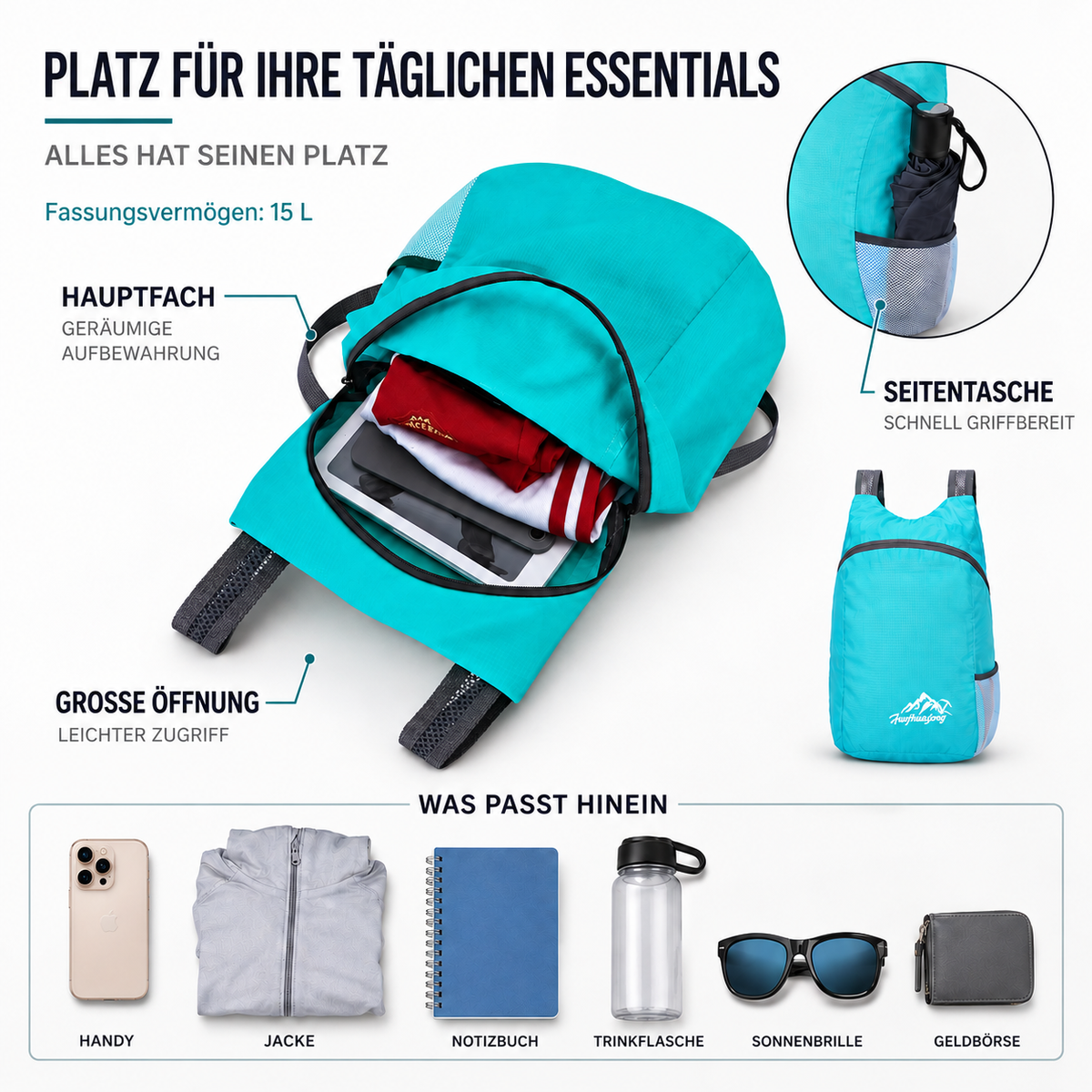 TerraVey | Roamio Faltbarer Leichter Tagesrucksack