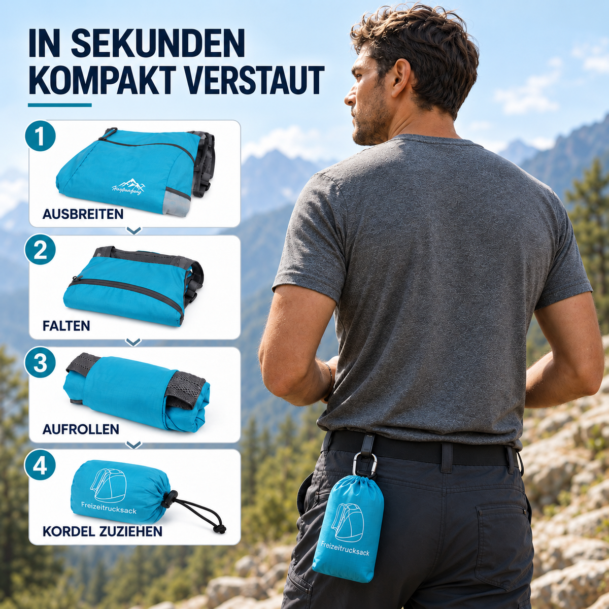 TerraVey | Roamio Faltbarer Leichter Tagesrucksack