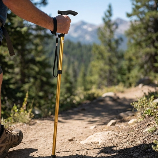 TerraVey | TrekFolda Zusammenklappbarer Teleskop-Trekkingstab