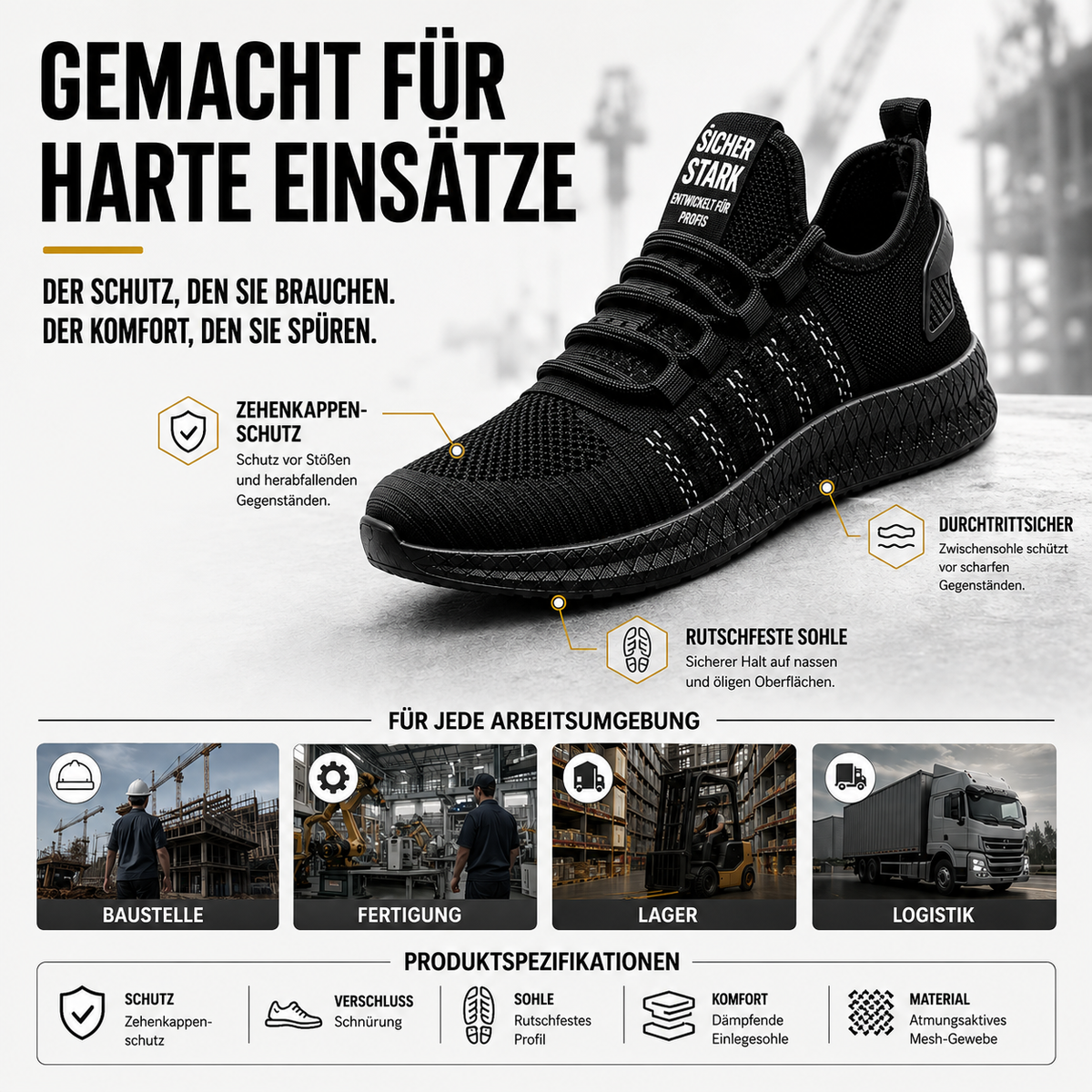 TerraVey | Guardique Leichter Schutz-Sneaker