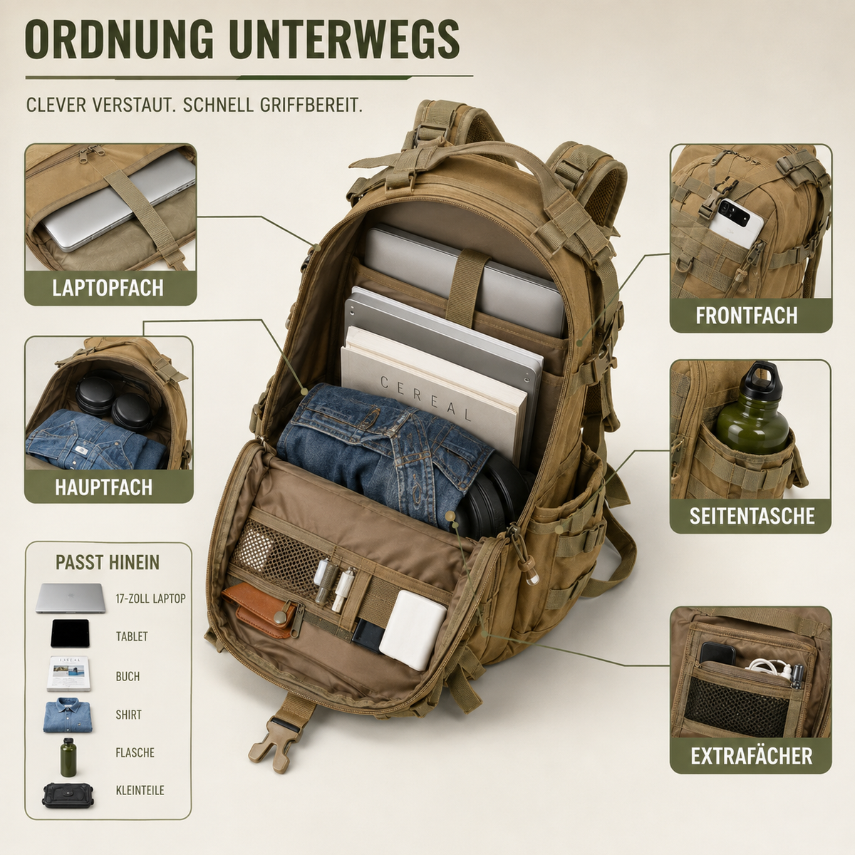 TerraVey | 40-Liter-Taktischer Rucksack