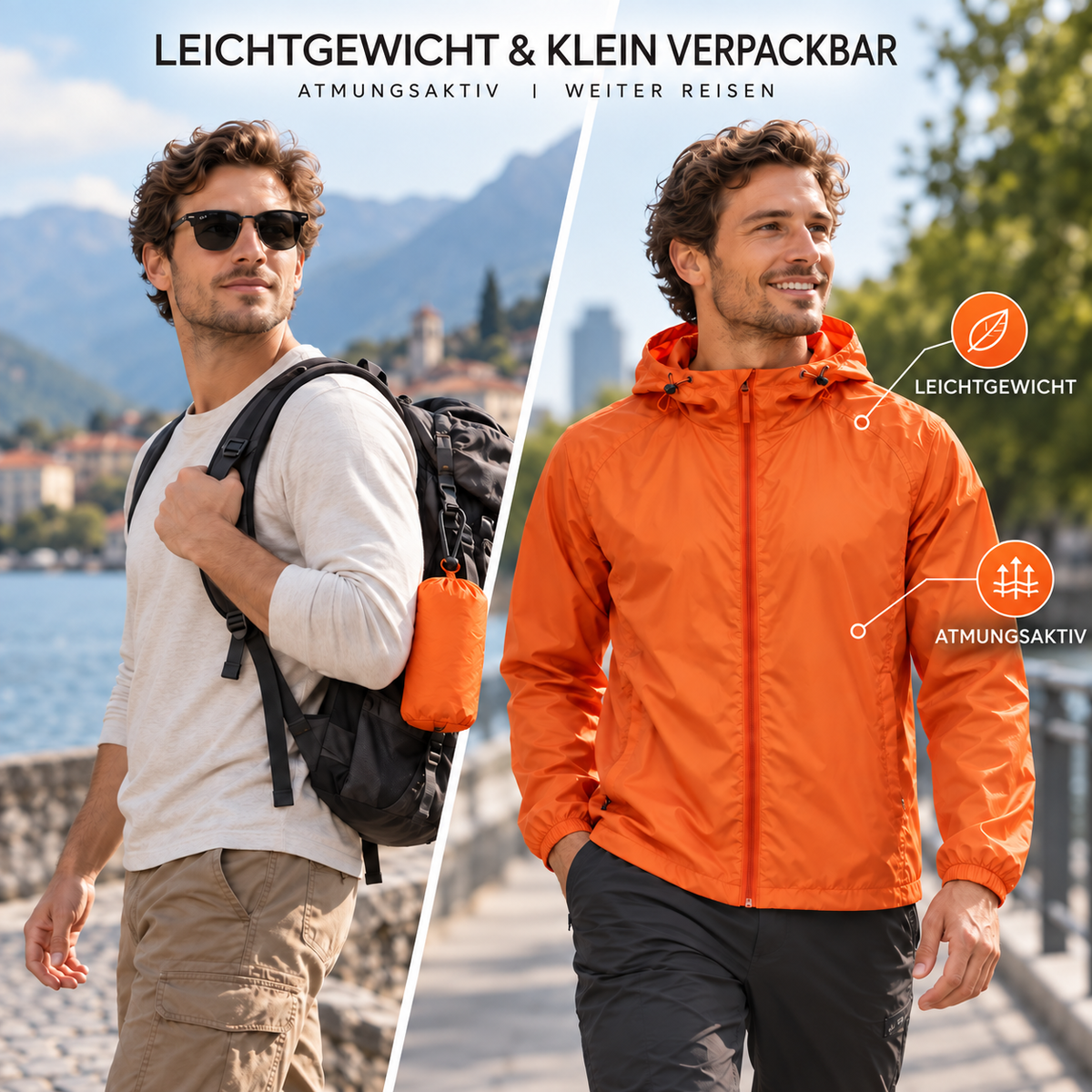 TerraVey | AeroShield Leichte Kapuzen-Herren-Windjacke