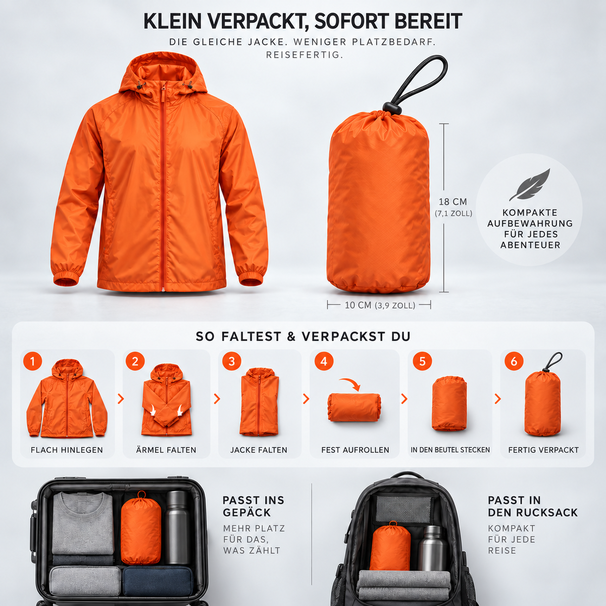 TerraVey | AeroShield Leichte Kapuzen-Herren-Windjacke