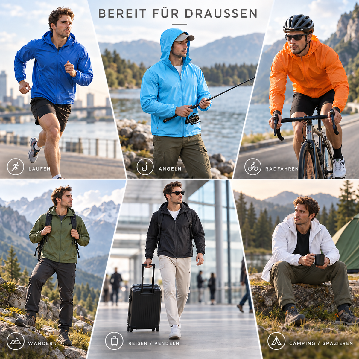 TerraVey | AeroShield Leichte Kapuzen-Herren-Windjacke