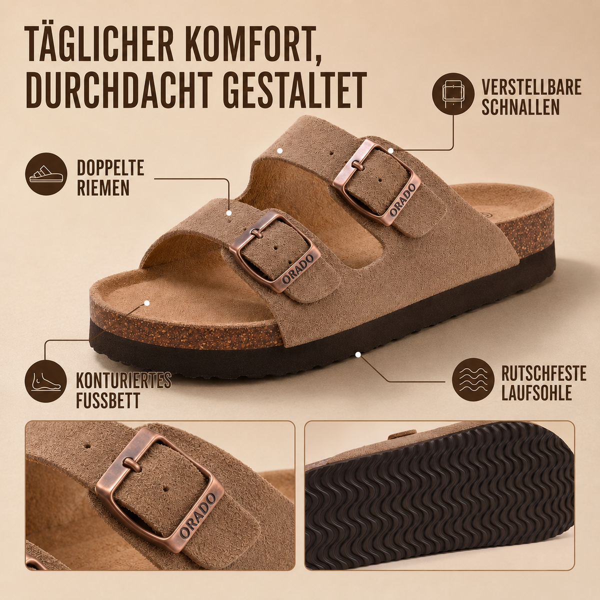 TerraVey | Aurisol Zwei-Riemen-Pantoletten