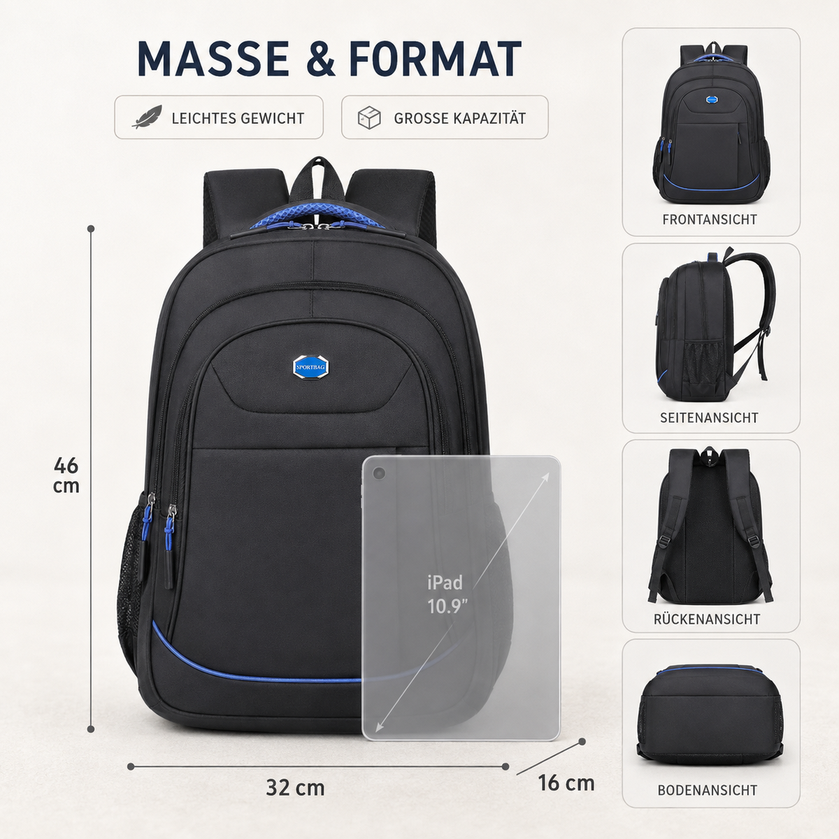 TerraVey | Carryal Großvolumiger Mehrkammer-Rucksack