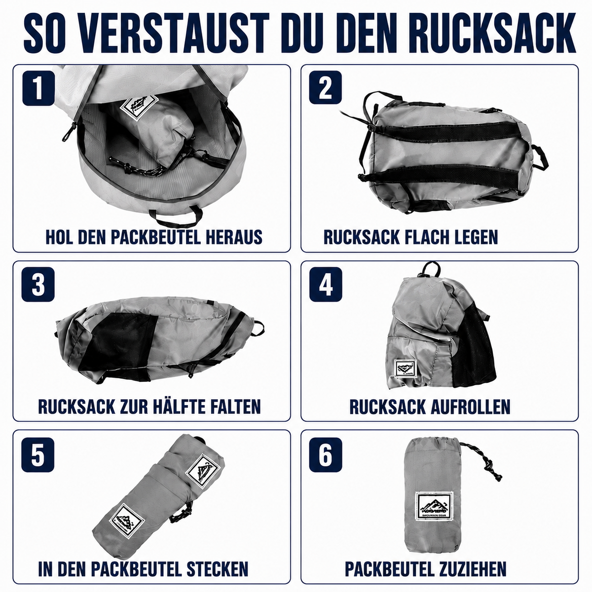TerraVey | Compactrek Faltbarer 20L Outdoor-Tagesrucksack
