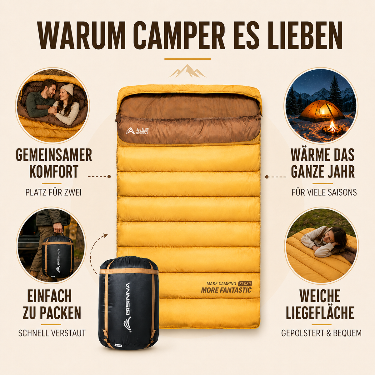 TerraVey | Duosleep Doppel-Schlafsack im Deckenstil