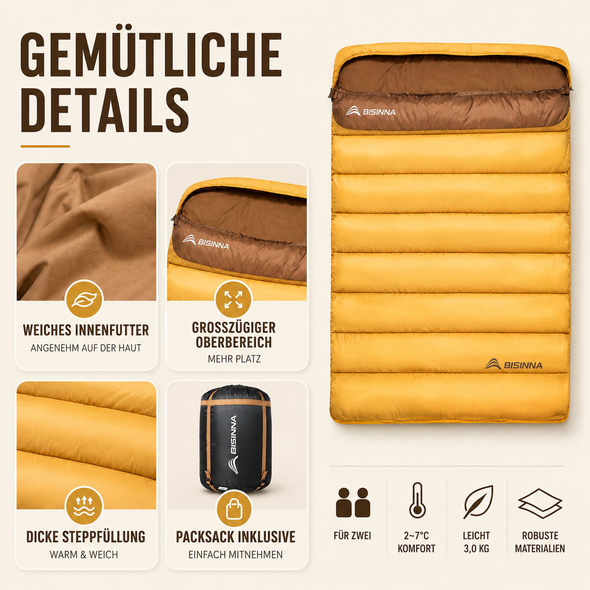 TerraVey | Duosleep Doppel-Schlafsack im Deckenstil