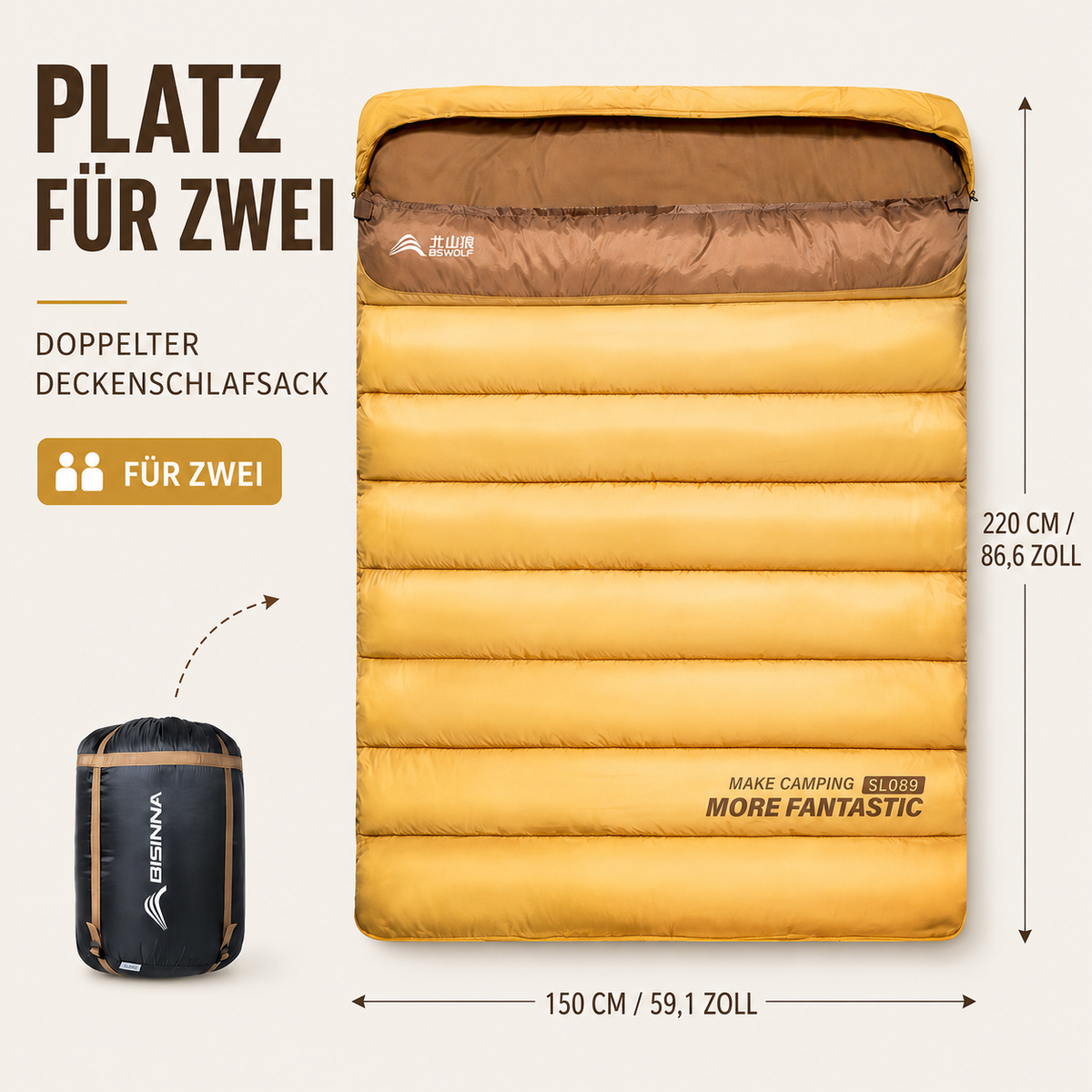TerraVey | Duosleep Doppel-Schlafsack im Deckenstil