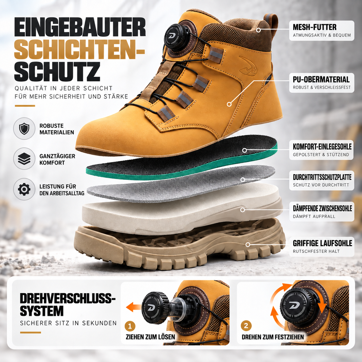 TerraVey | FortiStride Knöchelhohe Sicherheitsstiefel