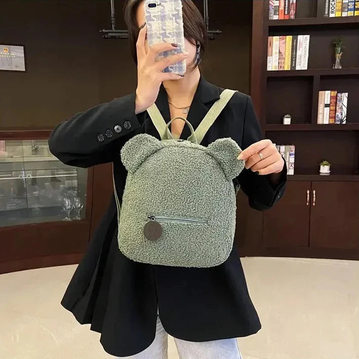 TerraVey | Fuzzaro Kleiner Plüsch-Flanell-Rucksack