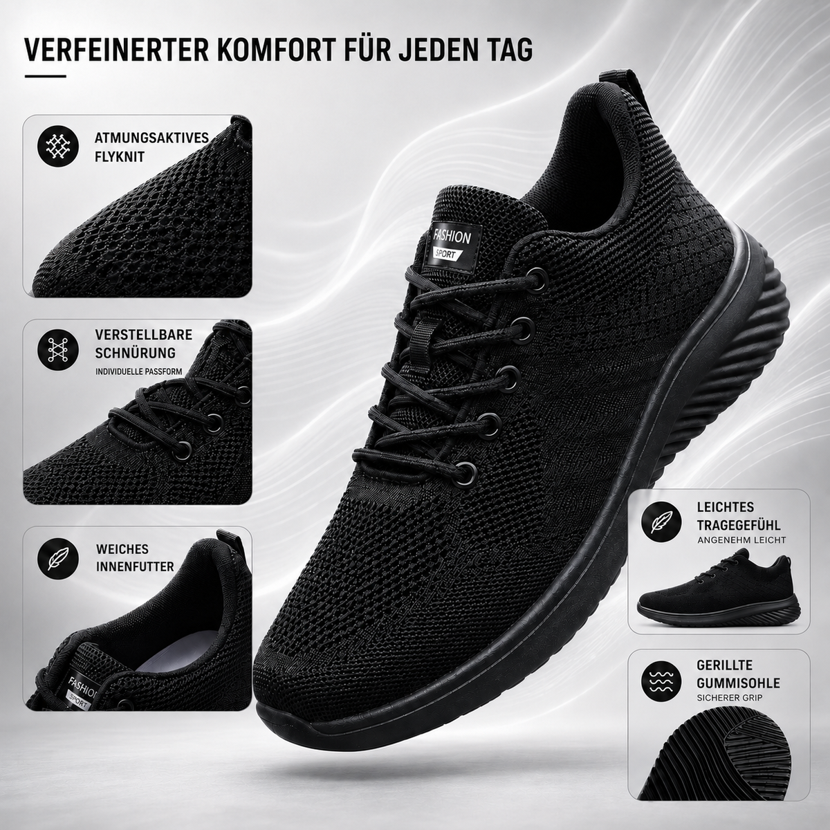 TerraVey | Luxven Leichter Schnürschuh Herren-Trainingsschuh