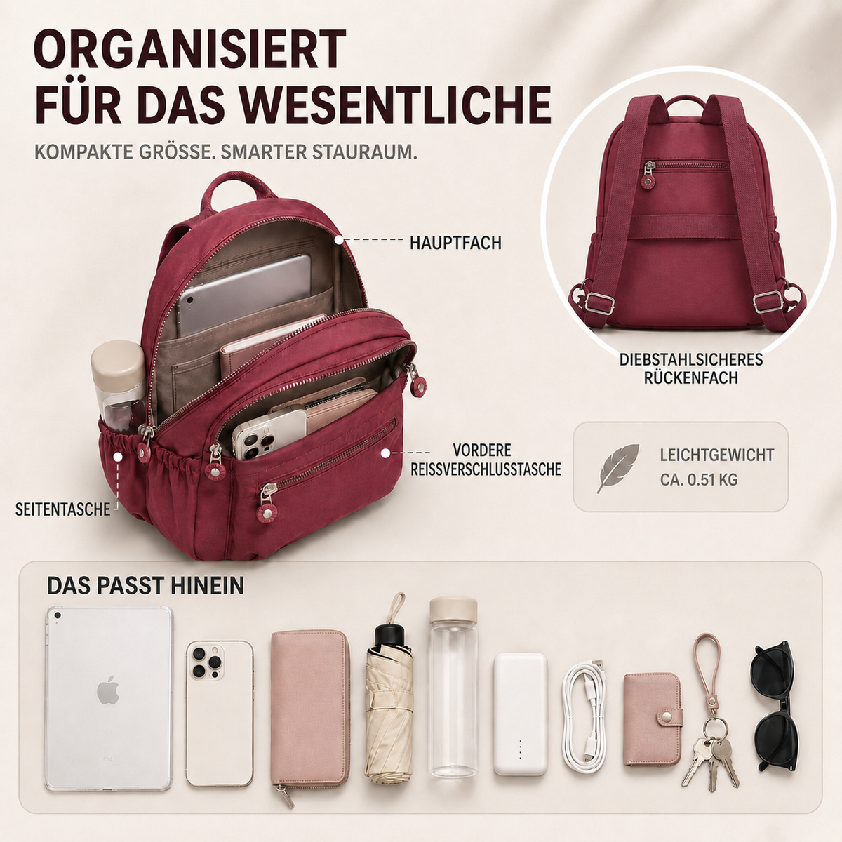 TerraVey | Nomadryx Ultraleichter Nylon-Tagesrucksack
