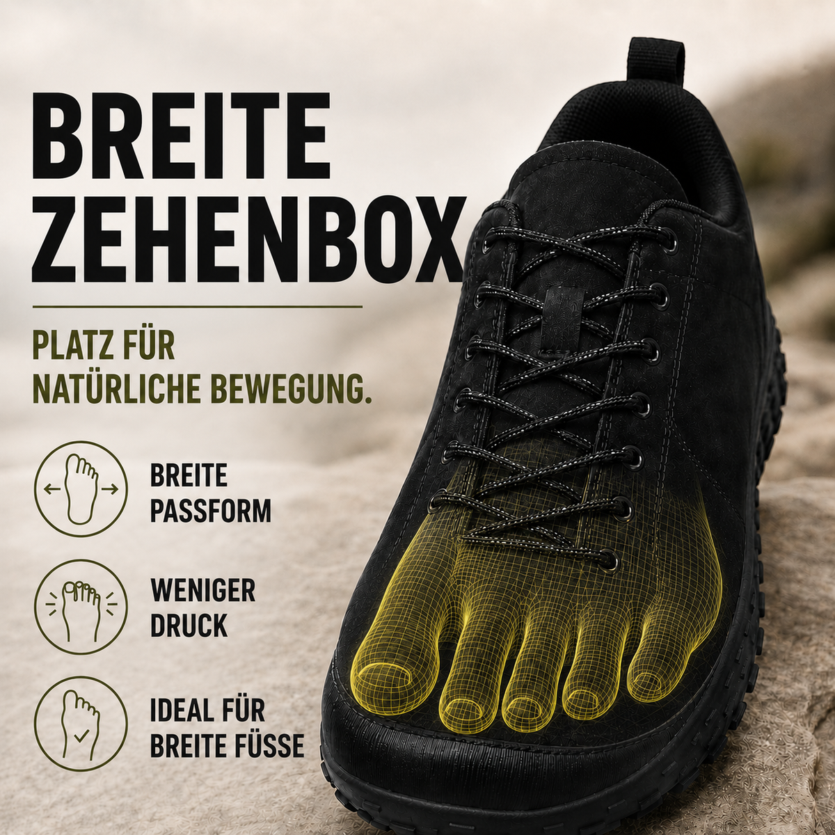 TerraVey | Roamford Wanderschuhe Weitpassform rutschfest