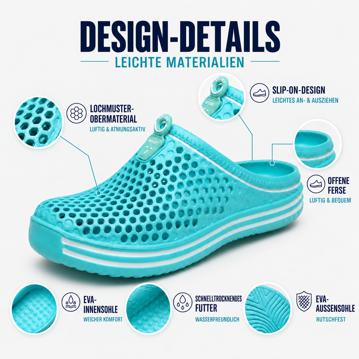 TerraVey | Splashco Hollow-Out Slip-On Wasser-Sandale