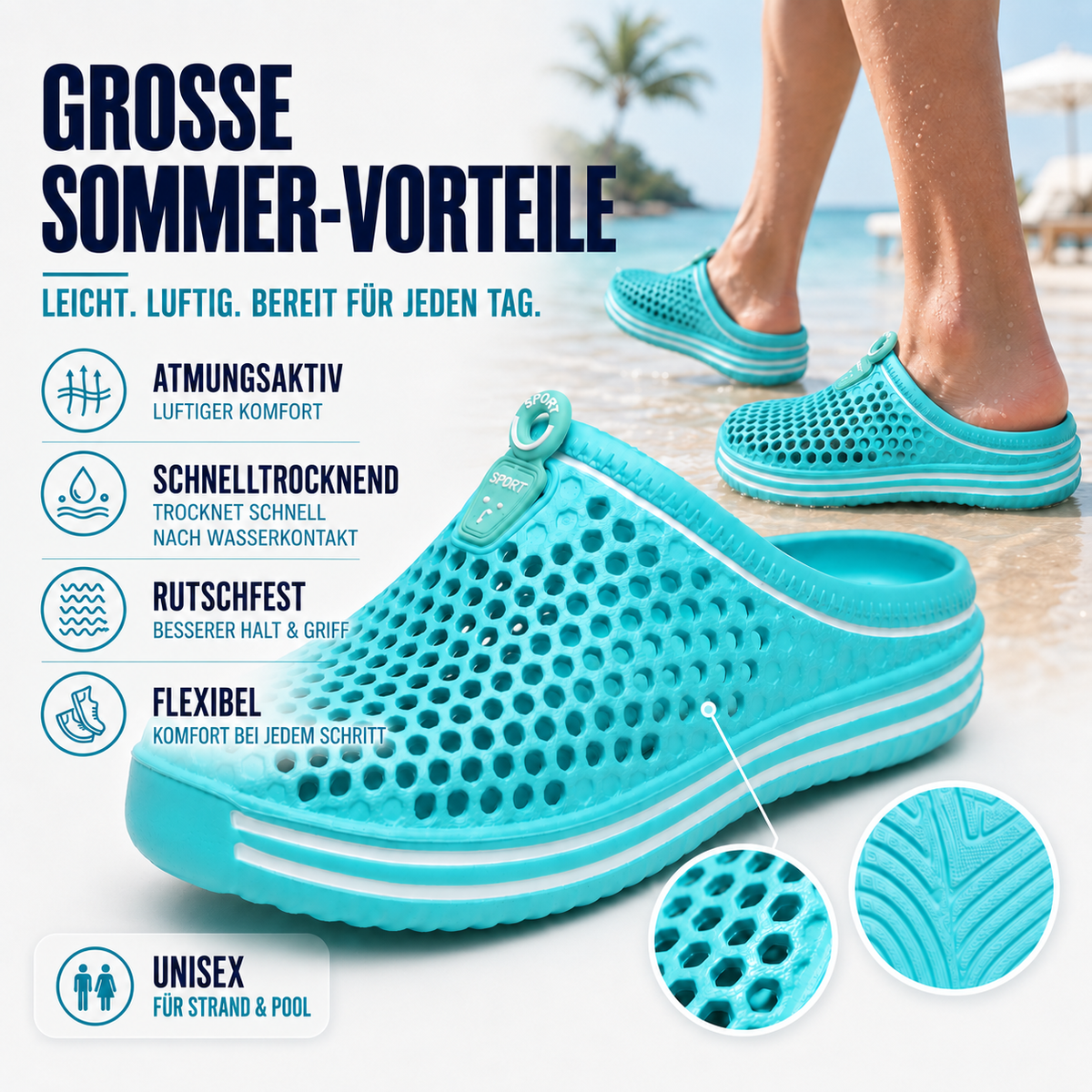 TerraVey | Splashco Hollow-Out Slip-On Wasser-Sandale