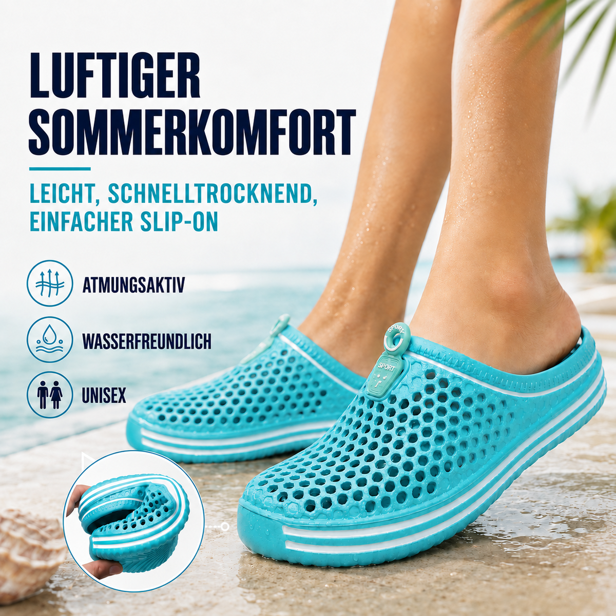 TerraVey | Splashco Hollow-Out Slip-On Wasser-Sandale