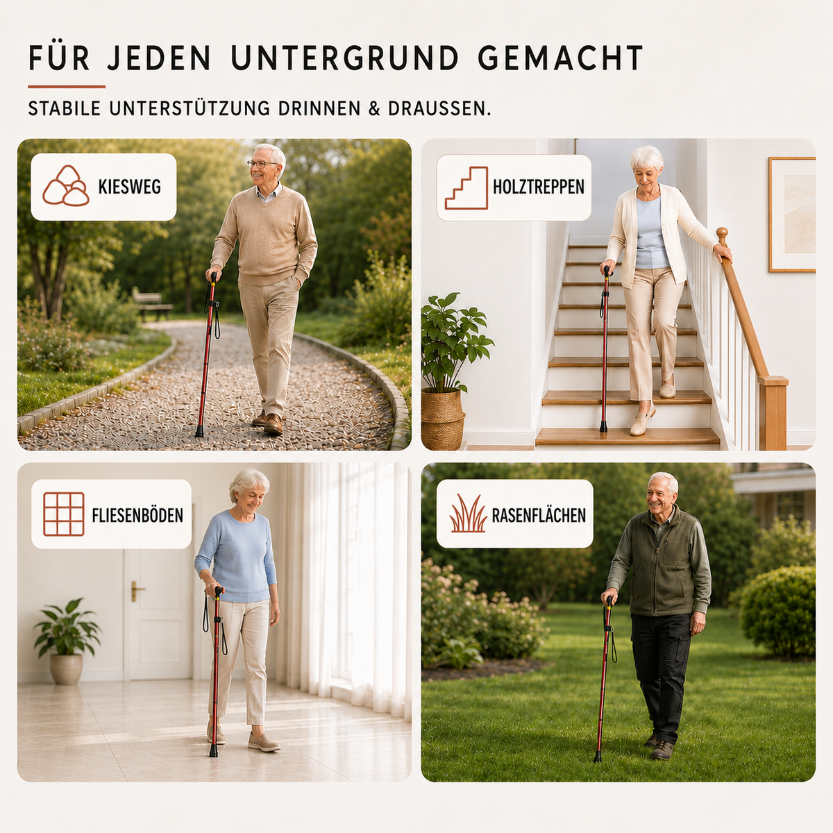 TerraVey | StrideFold Teleskop-Wanderstock klappbar