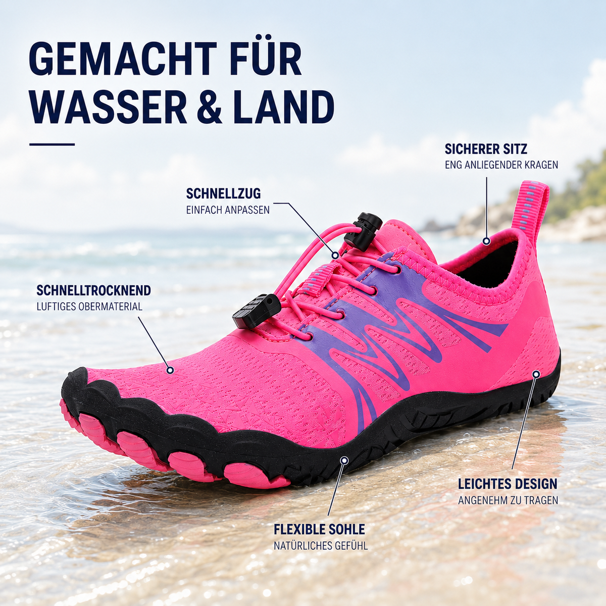 TerraVey | Tidestep Schnelltrocknender Barfuß-Wassersneaker