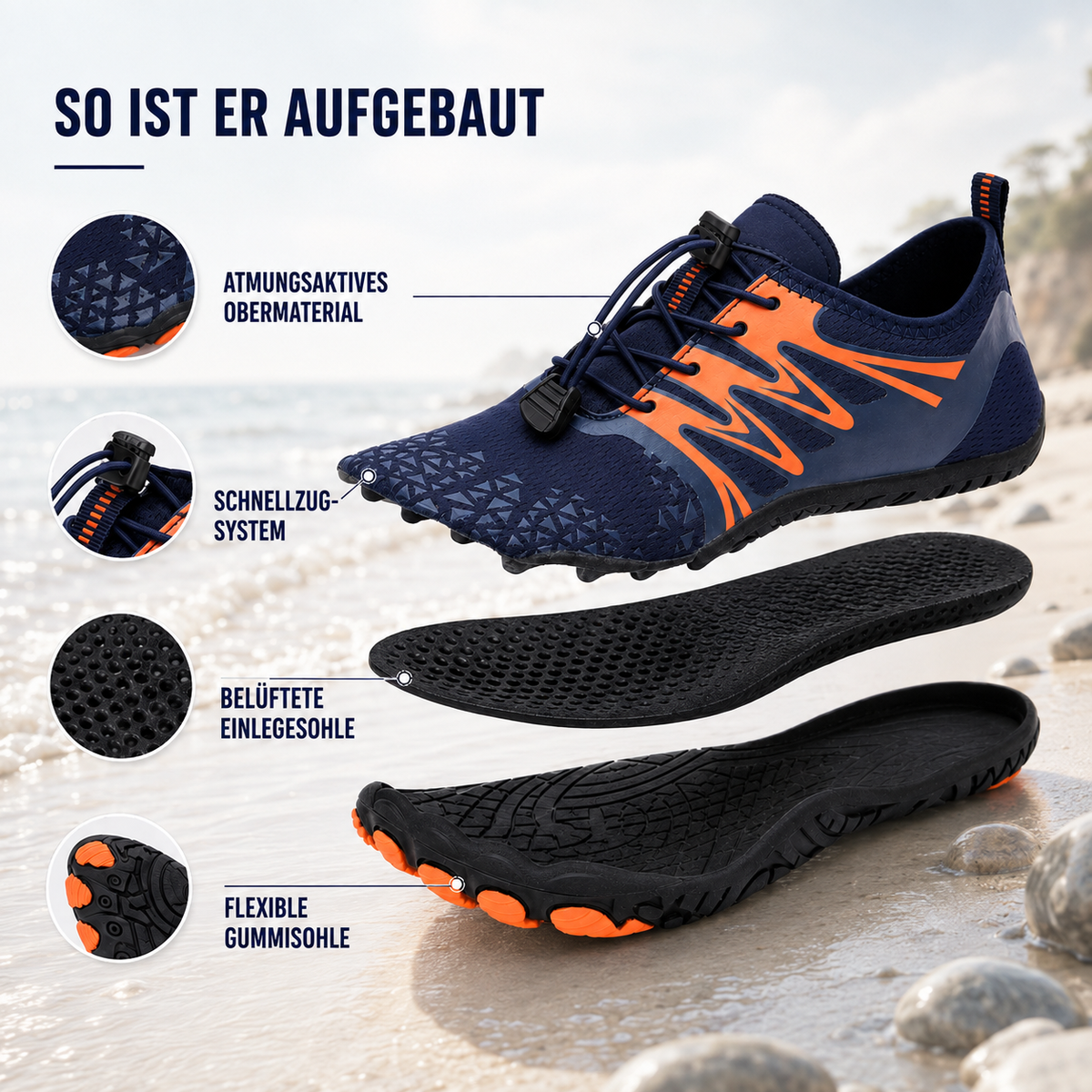 TerraVey | Tidestep Schnelltrocknender Barfuß-Wassersneaker