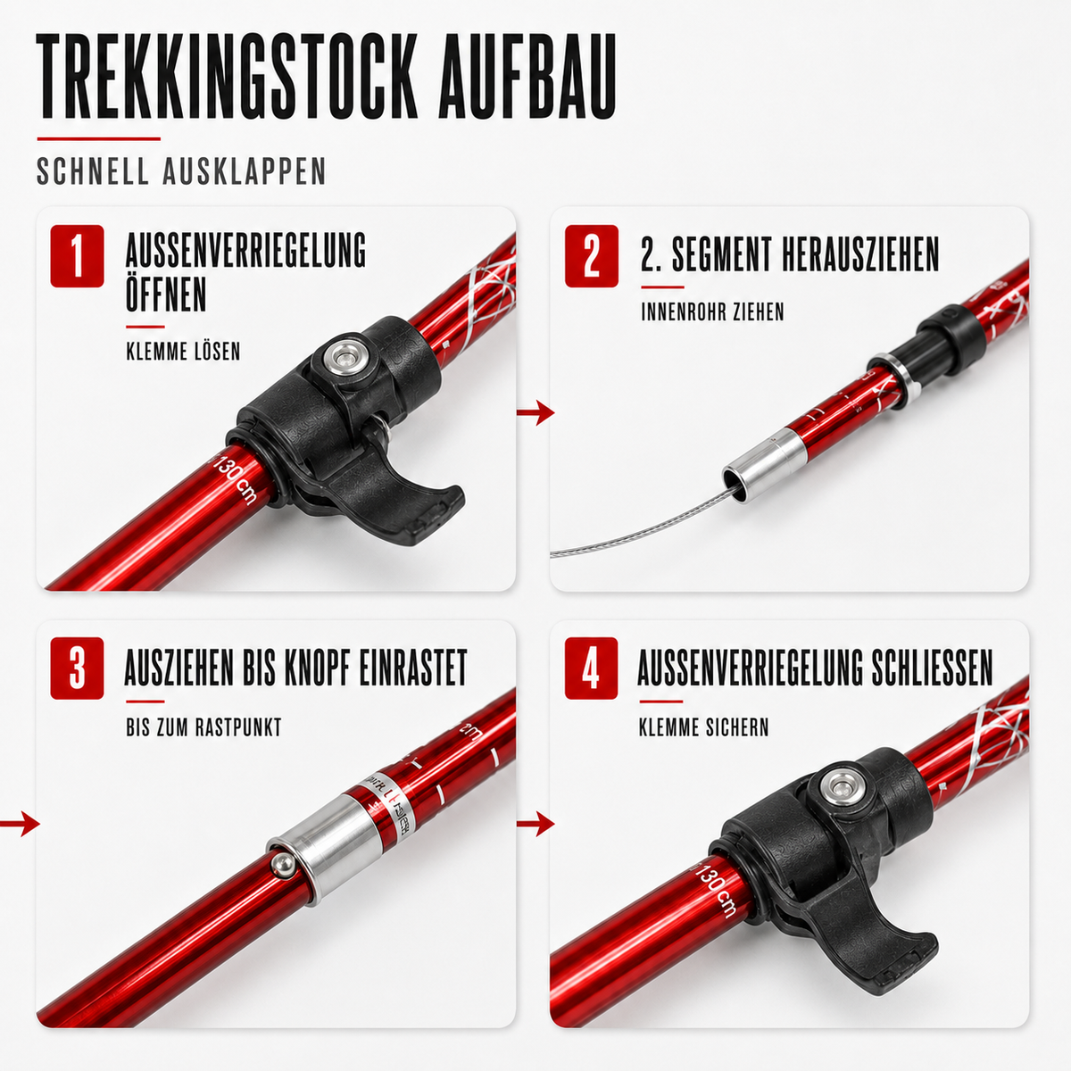 TerraVey | Trailix Faltbare Teleskop-Trekkingstöcke
