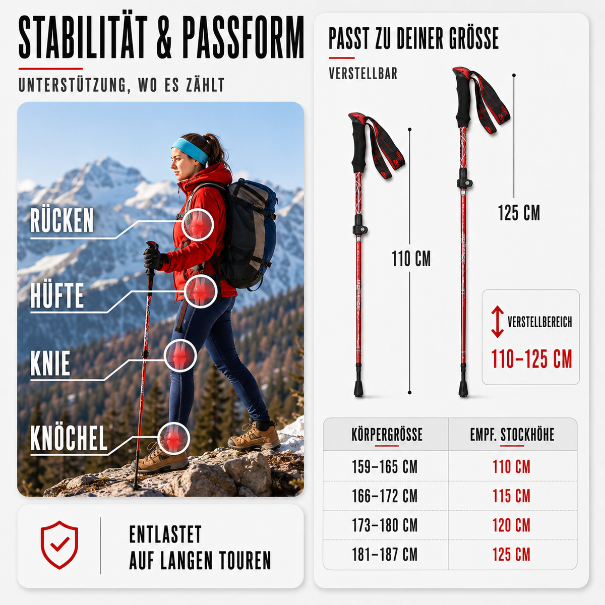 TerraVey | Trailix Faltbare Teleskop-Trekkingstöcke