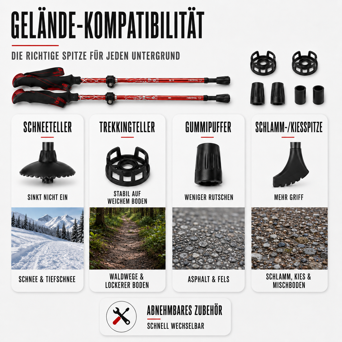 TerraVey | Trailix Faltbare Teleskop-Trekkingstöcke