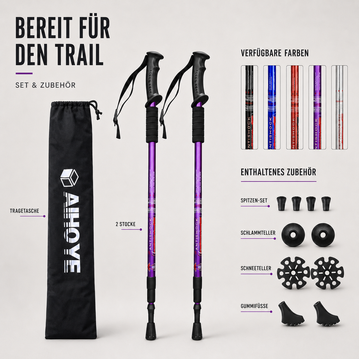 TerraVey | Trailverge Leichte faltbare Trekking-Stöcke