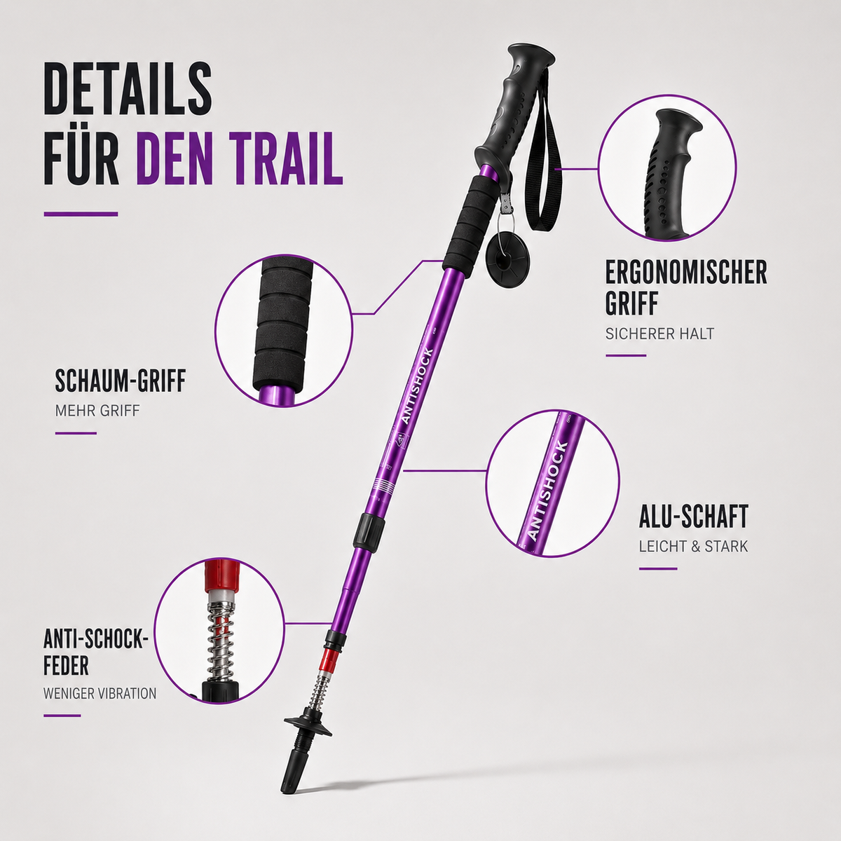 TerraVey | Trailverge Leichte faltbare Trekking-Stöcke