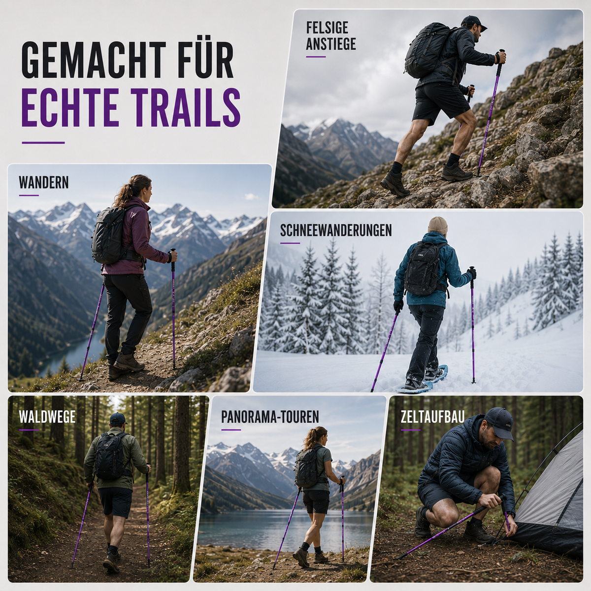 TerraVey | Trailverge Leichte faltbare Trekking-Stöcke