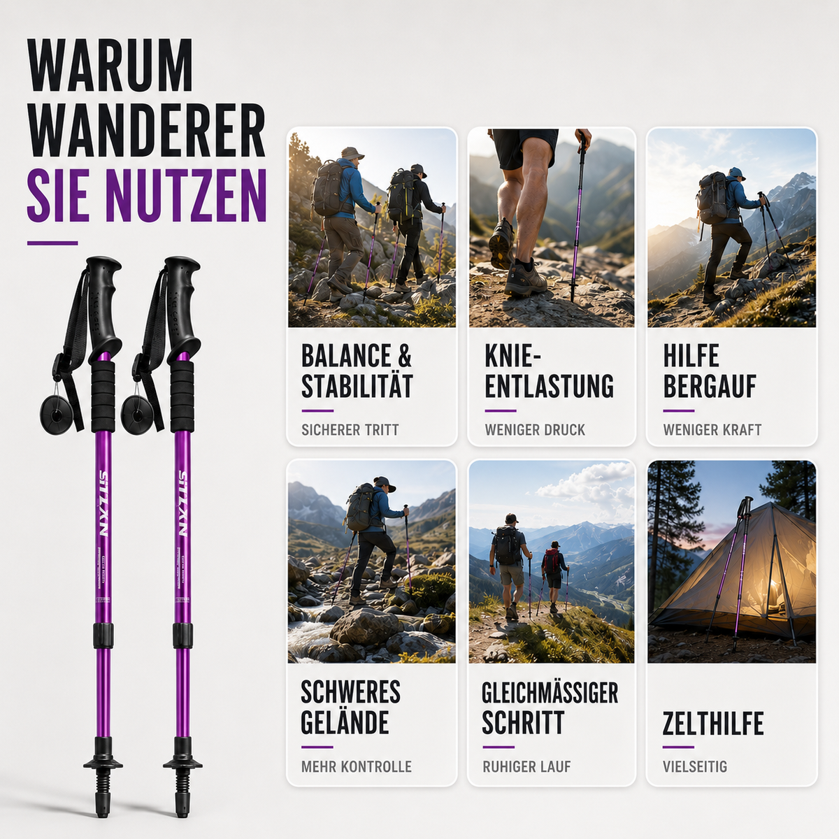 TerraVey | Trailverge Leichte faltbare Trekking-Stöcke