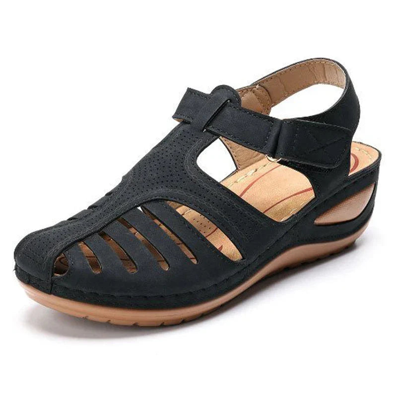 TerraVey | Velsura Damen-Niedrigkeil-Sommersandalen aus PU